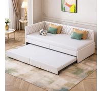CXHLXYR - Sofá cama 90/180 x 200, sofá cama de 2 plazas convertible, 90 x 200, sofá cama con somier, camas nido multifuncionales de tejido terciopelo (Beige-B, 90/180 x 200)