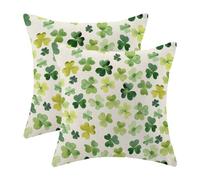 CXMEIFLY Juego de 2 Fundas de Almohada para el día de San Patricio de 20 x 20 Pulgadas, para decoración de trébol Verde, Almohadas de Primavera, Naturaleza, Plantas, trébol, Fundas de cojín