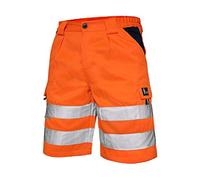 CXS Norwich Pantalones Cortos de Trabajo, Shorts de Alta Visibilidad, Color de señal, Shorts Pantalones de Alta Visibilidad, con Rayas Reflectantes, EN ISO 20471, 280 g/m2 (54, Naranja)