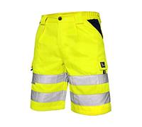 CXS Norwich Pantalones Cortos de Trabajo, Shorts de Alta Visibilidad, Color de señal, Shorts Pantalones de Alta Visibilidad, con Rayas Reflectantes, EN ISO 20471, 280 g/m2 (50, Amarillo)