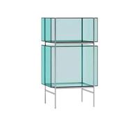 CYairong-22 Librería Estantería Minimalista de acrílico Transparente Acero Inoxidable, Soporte Almacenamiento Varios Niveles con Patas Estantes de exhibición Modernos