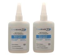 Cyanboard, 2 unidades de 100grs de adhesivo instantáneo de cianoacrilato viscosidad media. Pegamento múltiples materiales, modelismo y maquetas, reparaciones.