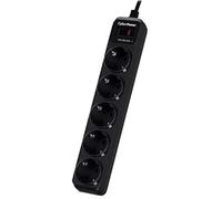 CyberPower Systems - Regleta con interruptor B0520SC0-DE - 5 tomas, cable 1,8 m - Negra
