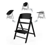 CYBEX Oro CLICK & FOLD Juego de trona 4 en 1, Creciendo con el niño, Incl. Nido de hamaca dorado, Juego y bandeja para bebés, Madera de haya/Algodón/Plástico, Impresionante Negro