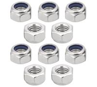 cyclingcolors 10x Tuerca Autoblocante de Acero Inoxidable A2 DIN 985 ISO 10511 Tuercas Hexagonales de Nailon para Tornillos Pernos Tuercas de Seguridad con Rosca Métrica, M5