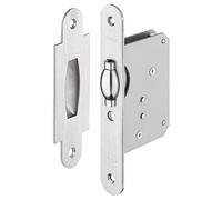 cyclingcolors 1x Cerradura para puerta pendular Longitud del frente 160 mm Ancho 24 mm con Contrachapa para Puerta Madera, Frente y Cerradero Acero Inox