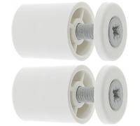Cyclingcolors 2x Tope final de hoja de persiana redonda 15mm Ø22mm en PVC con arandela y tornillo Persiana Caja de enrollado y desenrollado Carpintería, blanco