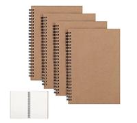 CYH Cuaderno de Bocetos Espiral A5, 4 Piezas Cuaderno de Dibujo 100 Páginas/50 Hojas Bloc de Notas Libretas Cubierta de Kraft para Dibujo Notas Diario de Viaje Listas de Tareas - Punteado