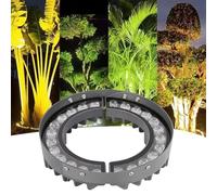 CYHTYM Luz LED circular para árbol, foco impermeable para exteriores IP65 para paisaje de césped de palmeras, AC110V 220V DC24V(Warm light,2 SETS 220V)