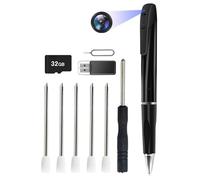 CYI Mini Camara Espia Oculta, Bolígrafo Espia con Cámara y Grabadora HD1080P, Microcamara Espia sin Cable Camufladas Incluye microSD de 32 GB para Interiores/Exteriores, oficinas, hogares, etc.