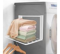 Cyiecweu Estanteria Lavadora con Tendedero Plegable, Difusor Universal para Secador con Toallero Extensible, Kit Union Lavadora Secadora, 40.5 * 25cm, Blanco