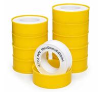 Cylocrya 10 Rollos Cinta PTFE Blanca 12 mm x 12 m, Cinta Selladora para Roscas Resistente de -180 a 370 °C para Tuberías, Grifos, Ducha, Calefacción y Fontanería