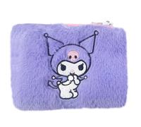CyP Brands- Hello Kitty, Kuromi, Sanrio, Monedero, Bolsito, Figura 3D, Cara Kuromi, Peluche, Color Morado, Producto Ofiicial
