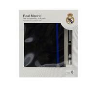 CyP Brands- Real Madrid, Set Agenda y Bolígrafo, Papelería, Set de Regalo, Color Negro, Producto Oficial