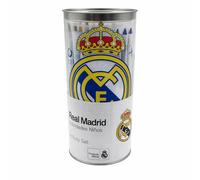 CYPBRANDS - Hucha Real Madrid con Set de Papelería Infantil - Kit Actividades Niños con Lápices, Acuarelas, Pegatinas y Cuaderno | Producto Oficial Multicolor