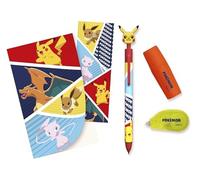 CYPBRANDS Pokémon, Set de Papelería, Escritura, Marcapáginas, Subrayador, Corrector,Bolígrafo, Bloc de Notas, Multicolor, Producto Oficial
