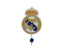 CYPBRANDS REAL MADRID CF - Gancho de Pared de Madera, con Forma de Escudo, Producto Oficial