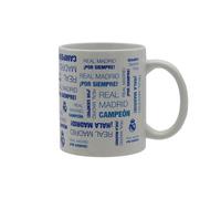 CYPBRANDS Real Madrid, Taza, Taza Cerámica, Menaje, Desayuno, Tazas Originales, Color Blanco, Producto Oficial