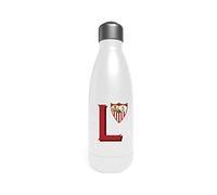 CYPBRANDS Sevilla - Botella Agua de Acero Inoxidable, Bidón, Cantimplora, Cierre Hermético, Letra L, 550 ml, Color Blanco, Producto Oficial