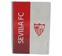 CYPBRANDS Sevilla- Cuaderno, Espiral, Libreta, Bloc, Cuadriculado, Material escolar, Papelería, Color rojo, Producto oficial