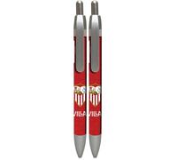 CYPBRANDS Sevilla FC - Bolígrafo 1mm, Diseño Escudo Sevilla FC, Color Rojo, Producto Oficial (Paquete de 2)
