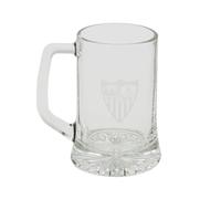CyP Brands- Sevilla FC, Jarra de Cerveza, Vidrio, Capacidad 280 ml, Transparente, Producto Oficial