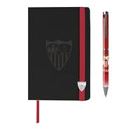 CYPBRANDS Sevilla- Pack de Regalo, Agenda, Bolígrafo, Set de Agenda y bolígrafo, Escritura, Fútbol, Color Rojo, Producto Oficial