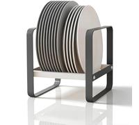 Cyrank Portaplatos Vertical Organizadores, Escurreplatos de Armario Organizadores de Platos Metálicos Estantes Almacenaje de Platos Escurreplatos Vertical Soporte Bandejas para Servir