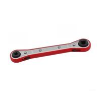 CYRENT Llave de trinquete de refrigeración 4 en 1 HVAC para herramienta de servicio para vástagos de válvula de CA, llave de acero de doble cabeza de 140 mm (A)