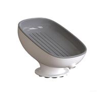 CYRENT Plato de drenaje de jabón para base de succión de pie de pulpo, bandeja extraíble de doble capa, almacenamiento autodrenante para ducha, rojo (caja gris)