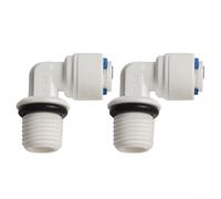 CYRENT Tubo de ajuste a presión de 1/4 pulgadas a codo de rosca de 12 mm, ajuste de conexión rápida para filtro de agua, conector de sistema de ósmosis inversa, fontanería de agua fría caliente