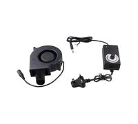 CYRENT Ventilador ajustable de 97 mm CC 12 V para calentador de barbacoa y cocina al aire libre, ventilador de ventilación portátil de 5500 RPM con controlador de 4-12 V (Reino Unido)