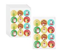 CZAKOMIX 50 Hojas Pegatinas Navideñas Para Regalos,12 De Cada Una,Un Total De 600 Pegatinas,Etiquetas Navideñas Pegatina,Stickers Navidad, Para Tarjetas Navidad,Regalos Navideños (Diámetro 2,5 Cm)