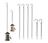 CZAYEFNH Cadenas Colgantes para macetas 6 Unidades 4x50cm y 2x25cm Negras, Ganchos y Anillas Ajustables para Colgar Plantas, faroles y comederos, Uso Interior y Exterior jardín terraza