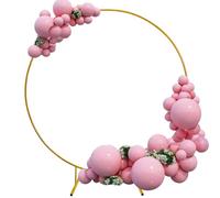 CZCPARY Kit de Arco de Globo Redondo, 2M Soporte Metálico Dorado, Marco Para Telón de Fondo de Boda, Decoración de Fiesta de Graduación