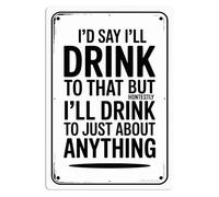 CZMDKEXM Humor Bar Wall-Art Funny Cheers Sign Vintage Metal Tin Sign for Pub Man Cave Game Room Home Bar Drinking Decor 8 X 12 in
