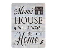 CZMDKEXM Vintage Family Home Sign Moms House Will Always Be Home Metal Tin Plaque Rustic Wall Decor for Farmhouse Living Room 8 X 12 in