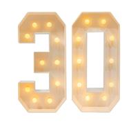 Czyurachel 1 par de luces LED con números de 100 cm, números iluminados 30, 40, 50, 60, luces decorativas, luces de carpa, decoración LED para cumpleaños, fiestas, bodas y vacaciones, casa o bar (30)