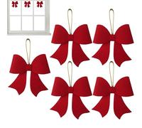 D Árbol de Navidad - Lote de 5 adornos colgantes | Rojos colgantes para árbol de Navidad para fiesta, boda, puerta, interior, guirnalda, corona, artesanía, embalaje