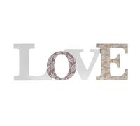 D,casa - Letras Decoración Cartel Colgador Led para Pared o Sobremesa Madera Estilo nordico - LOVE SIN LUZ