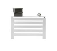 D&J Muebles Kit Cubre Radiador Blanco 120cm Moderno Hércules | Mueble Decorativo de Madera con Listones | Oculta Radiador con Fácil Montaje | (60cm - 90cm - 120cm) 120x83,5x19,5