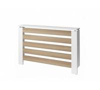 D&J Muebles Kit Cubre Radiador Blanco y Frente Roble 120cm Moderno Hércules | Mueble Decorativo con Listones | Fácil Montaje (60cm, 90cm, 120cm) | 120x83,5x19,5