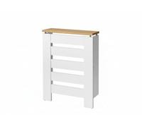 D&J Muebles Kit Cubre Radiador Blanco y Roble 60cm Moderno Hércules | Mueble Decorativo con Listones | Fácil Montaje (60cm, 90cm, 120cm) | 60x83,5x19,5