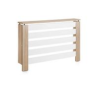 D&J Muebles Kit Cubre Radiador Roble y Blanco 120cm Moderno Hércules | Mueble Decorativo con Listones | Oculta Radiador con Fácil Montaje | (60cm - 90cm - 120cm) 120x83,5x19,5
