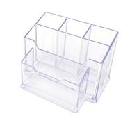 D.RECT 0080 | Organizador De Escritorio Transparente | Porta Lápices, Organizador Multifunción, Cristalino