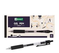 D.RECT 0907 12 unidades | bolígrafos de gel de tinta | bolígrafos de gel punta fina | agarre de goma negro