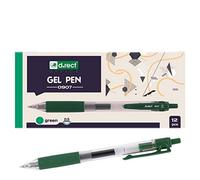D.RECT 0907 12 unidades | bolígrafos de gel de tinta | bolígrafos de gel punta fina | agarre de goma verde