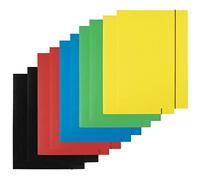 D.RECT 10 Piezas (2 Piezas por Color 5 x 2) Funda de Cartón | Borrador | Elástica para DIN A4 | 3 Solapas, 300 g, Colores Surtidos