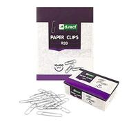 D.RECT 100 Piezas Sujetapapeles de Metal para Escritorio | 33 mm | Clips de Papel de Lujo | Clips y Sujetapapeles | Clips de Oficina Galvanizados | 1x100 Piezas Plata