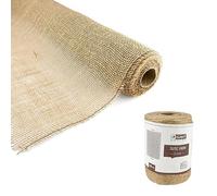 D.RECT 100 x 500 cm cinta de yute natural marrón Decoband, cinta de embalaje, cinta de regalo, cinta para manualidades, 100 cm de ancho, 5 metros de cordón de embalaje, cinta de regalo, cordón